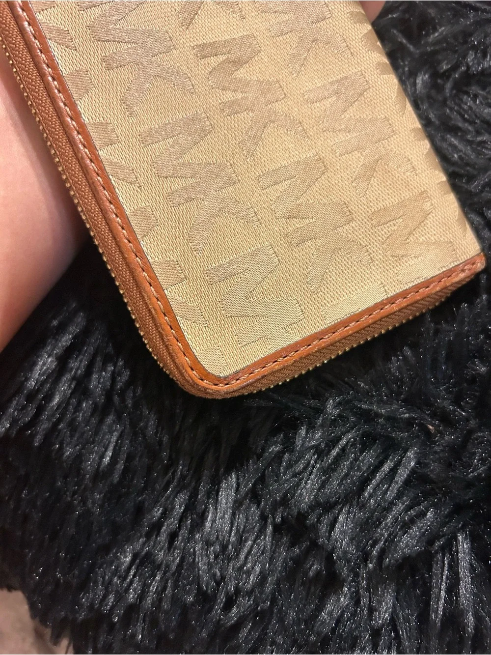 Michael Kors Jet Set Logo Jacquard Zip Around Continental Wallet | Vanilla Acorn